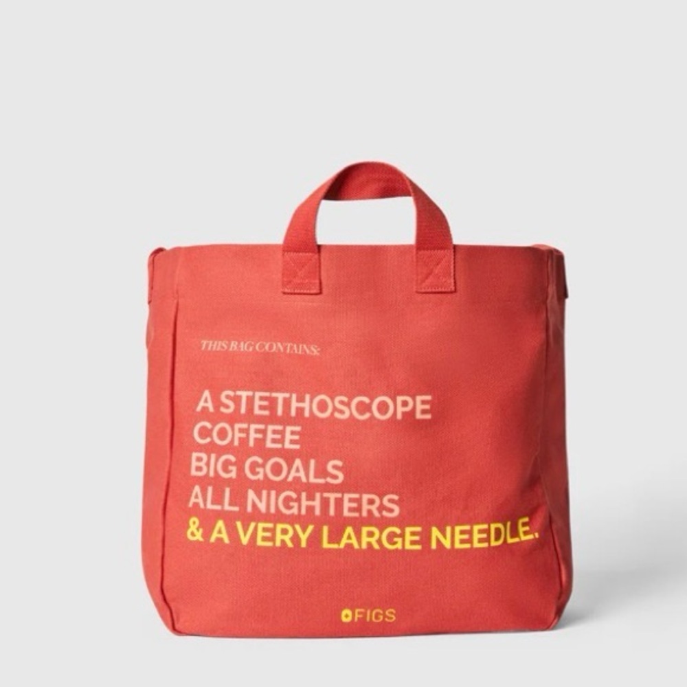 Figs a very large needle, tote bag spice cider